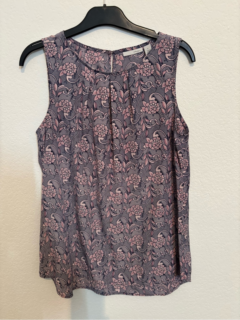 Halogen Pink and Blue Floral Sleeveless Shell
